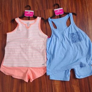 Striped Peach and Blue Set